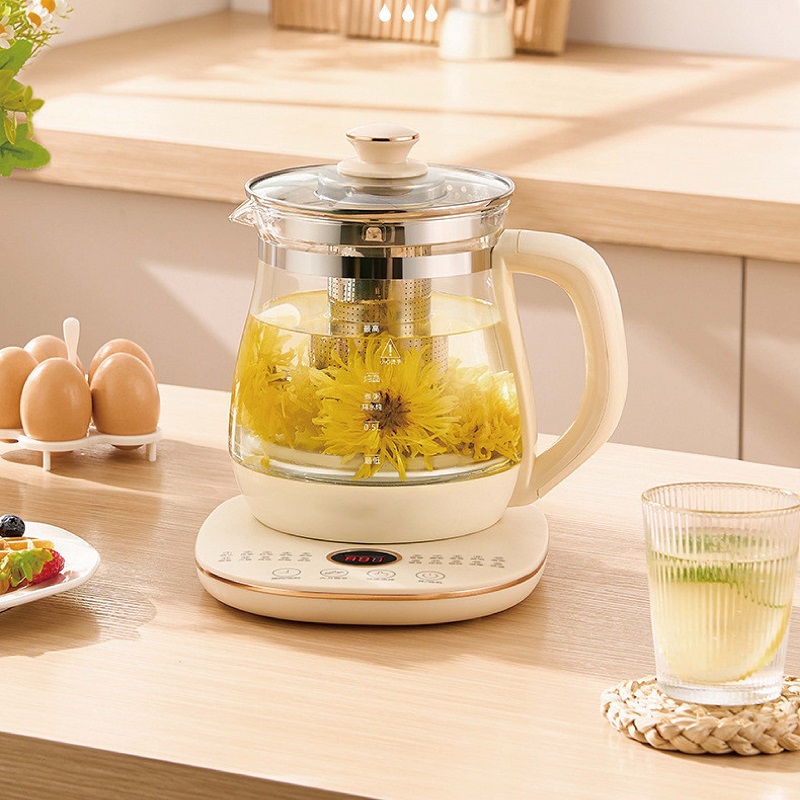 Herbal Tea For Wellness - 220V 健康ポット家庭用多機能ガラス電気ケトルフラワーティーポットティーポット 1.8L