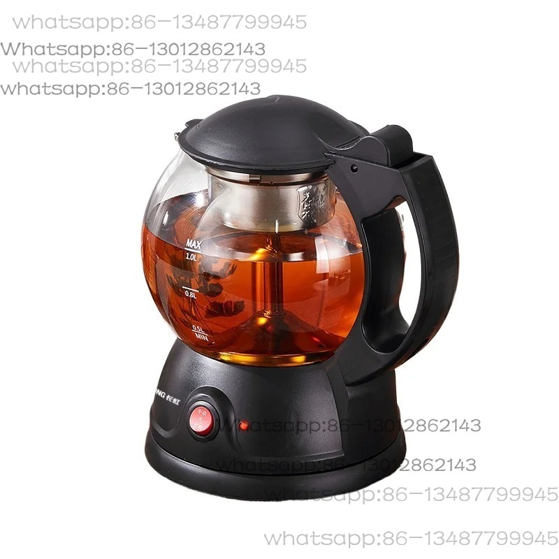 Herbal Tea For Wellness - 1L 家庭用紅茶メーカー自動スチーム黒ティーポットガラス多機能電気ケトル健康ポット沸騰ティーポット
