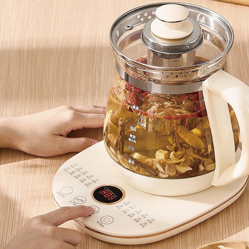 220V 健康ポット家庭用多機能ガラス電気ケトルフラワーティ - Herbal Tea For Wellness のレビューと価格