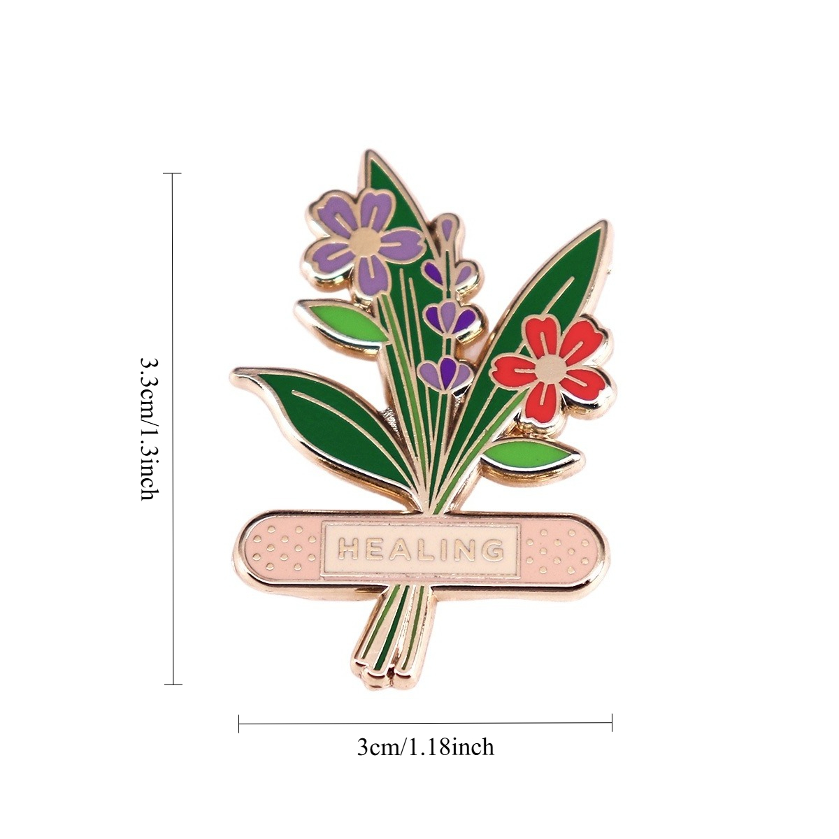 1個入り「HEALING」ハーバルフラワーエナメルピン -  - Herbal Wellness Healthcare のレビューと価格