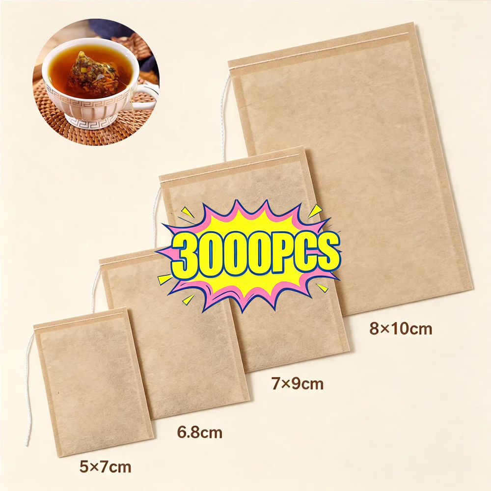 100/3000枚入り使い捨てティーフィルターバッグ、紐付き - Herbal Tea For Wellness のレビューと価格